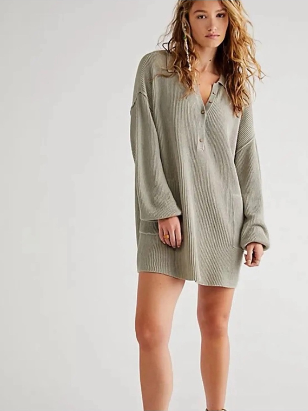 FP Beach Picnic Sweater Mini Dress